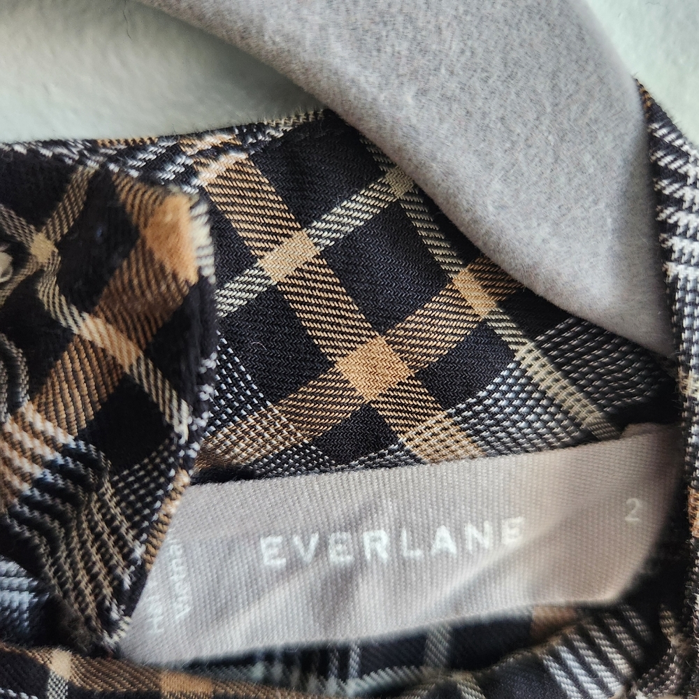 Everlane The Lightweight Flannel Mockneck Shirt Size 2 - Picture 6 of 9
